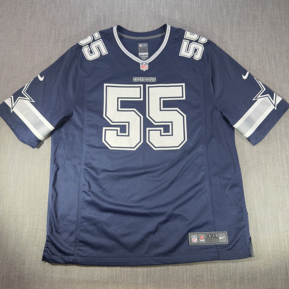 Dallas Cowboys Jersey Mens 2XL Blue NFL Football Vander Esch 55 Nike On Field